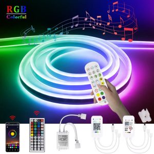 Tuya Smart LED Lights Flexible Neon Strip 12V RGB Dimmable Neon light Wifi/Bluetooth APP/IR Remote Control Decoration Room